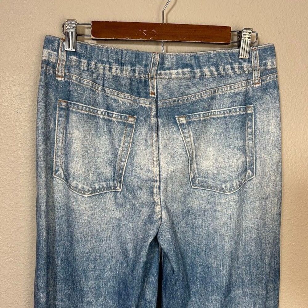 NEW Mila Rosabella Sweatpants Wide Leg Jean L Blue Elastic Waist Stretch NWT - Picture 5 of 7